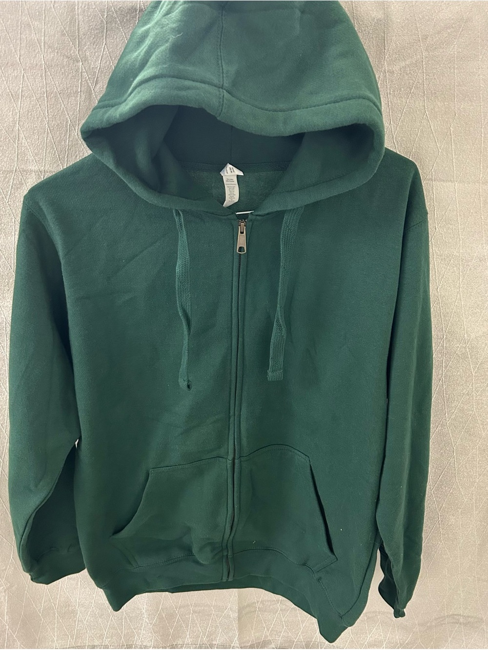 Milltex Dark Green Full-Zip Hoodie unisex size medium